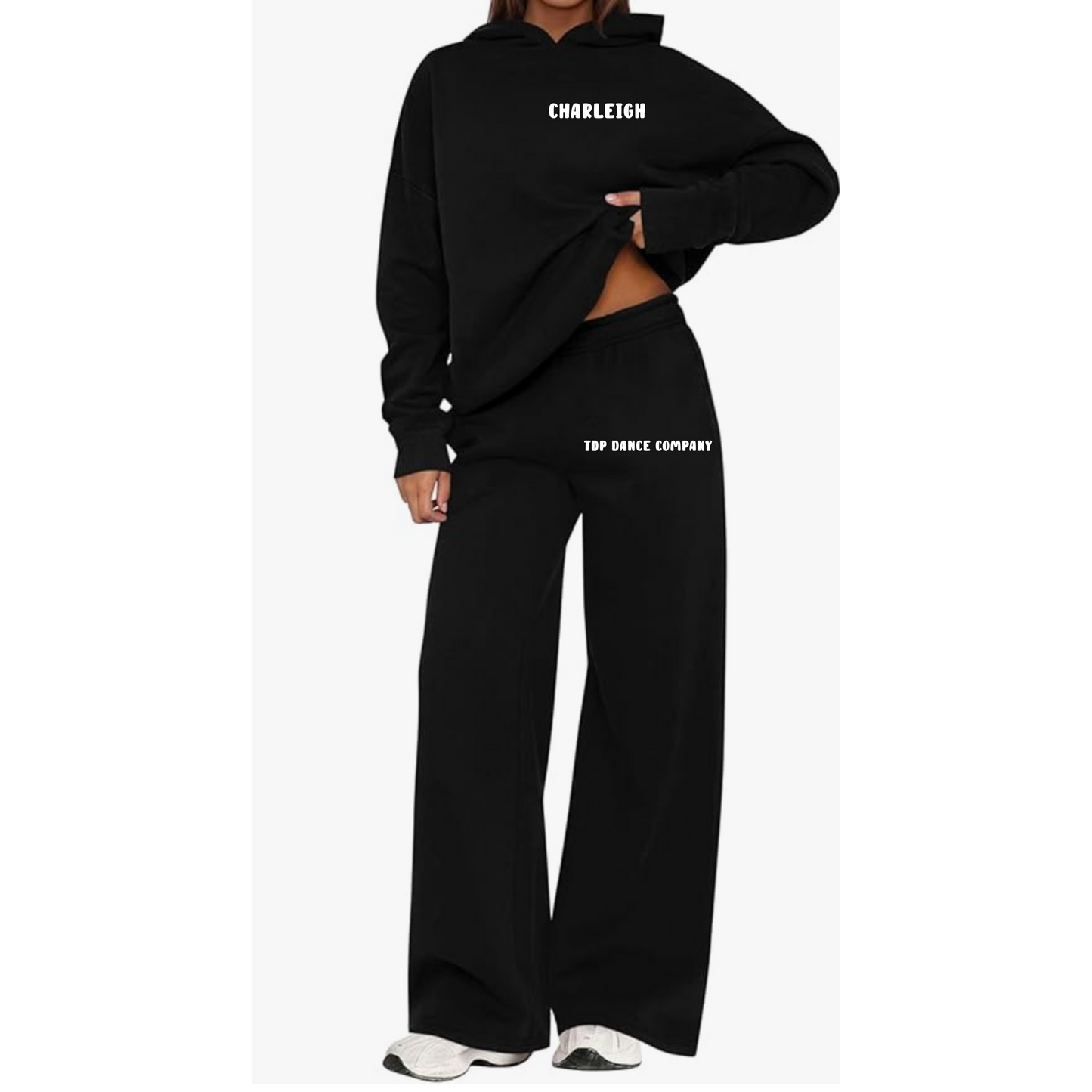 Adult Sweatset wide leg pants with hoodie TDP logo w/name