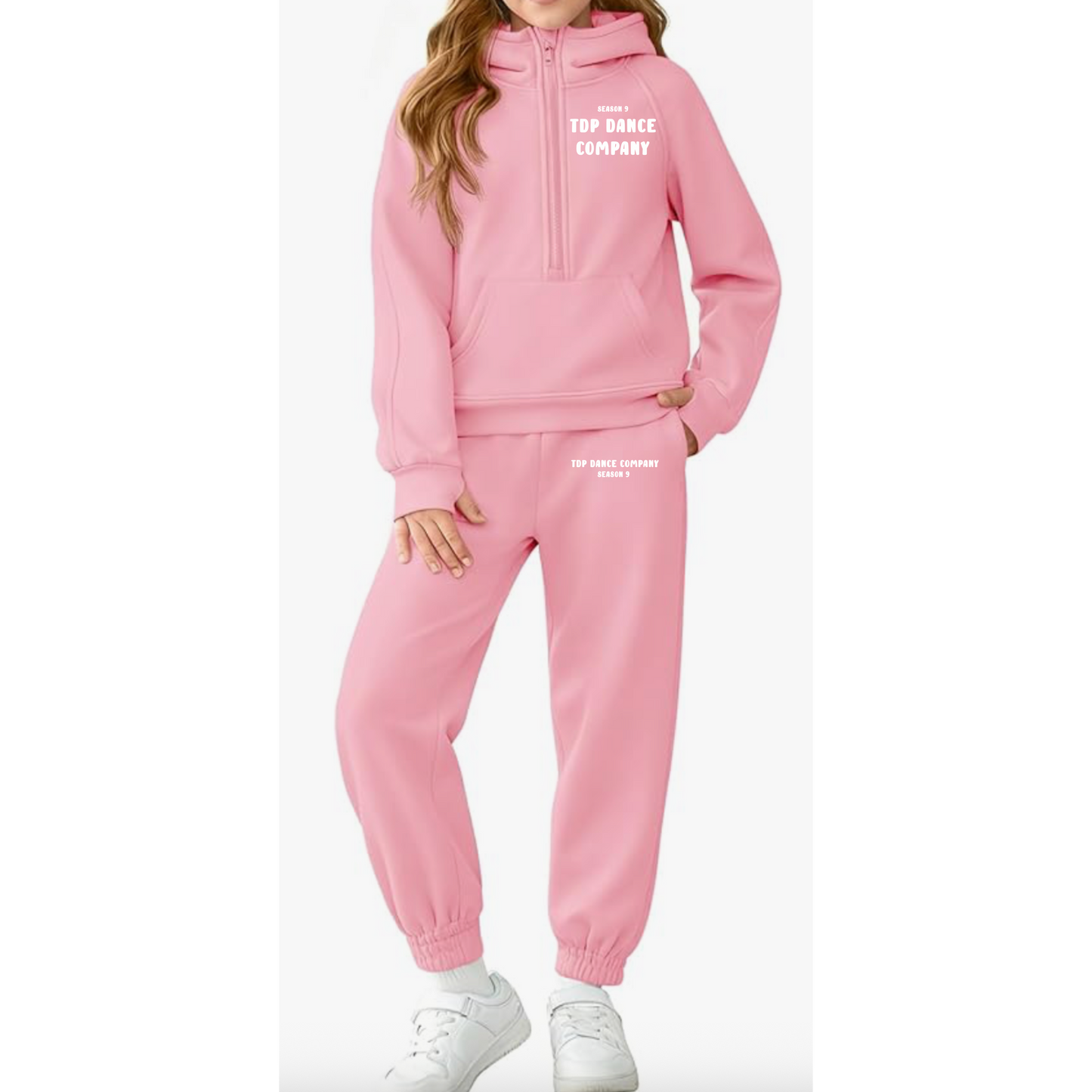 Youth Sweatset with joggers and half zip hoodie