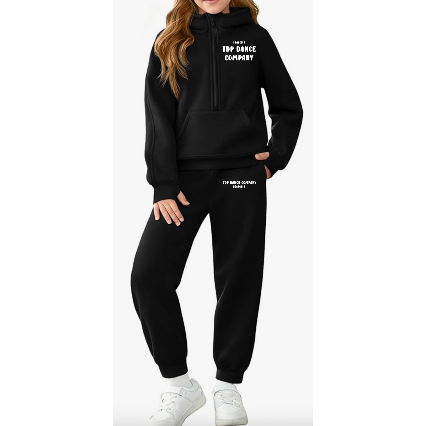 Youth Sweatset with joggers and half zip hoodie