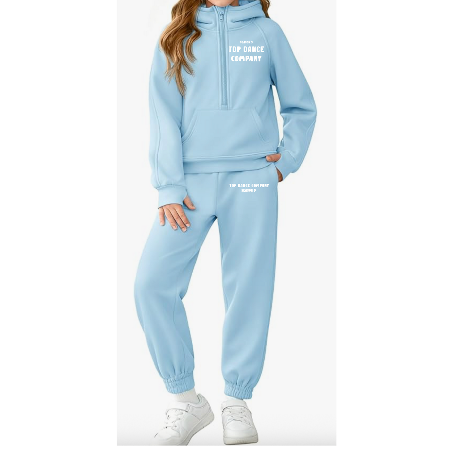 Youth Sweatset with joggers and half zip hoodie