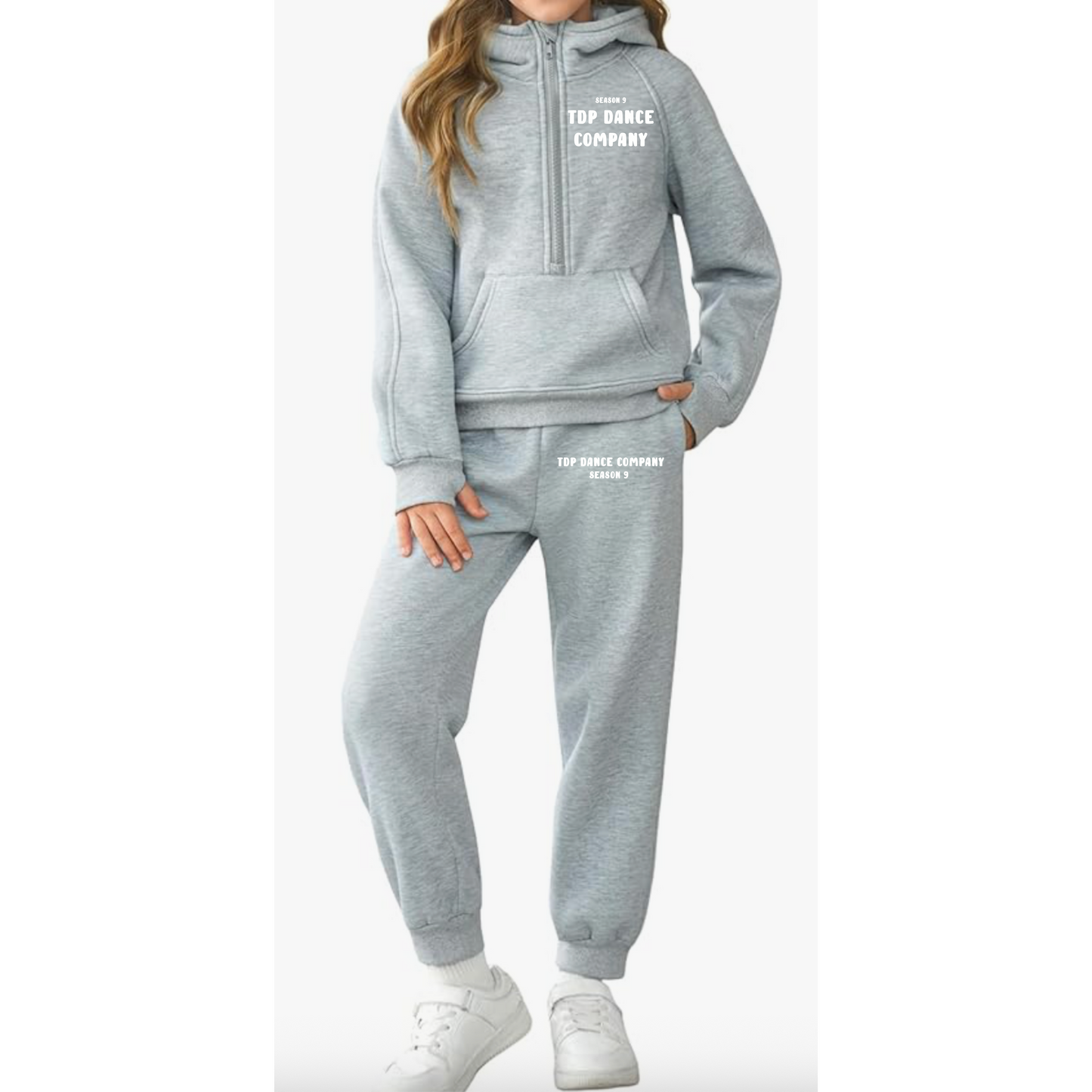 Youth Sweatset with joggers and half zip hoodie