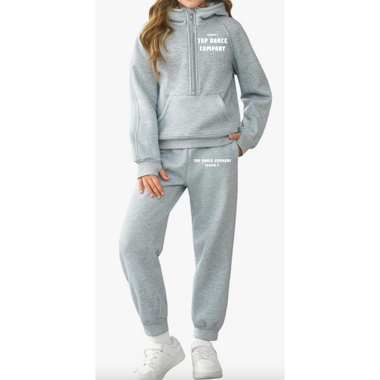 Youth Sweatset with joggers and half zip hoodie